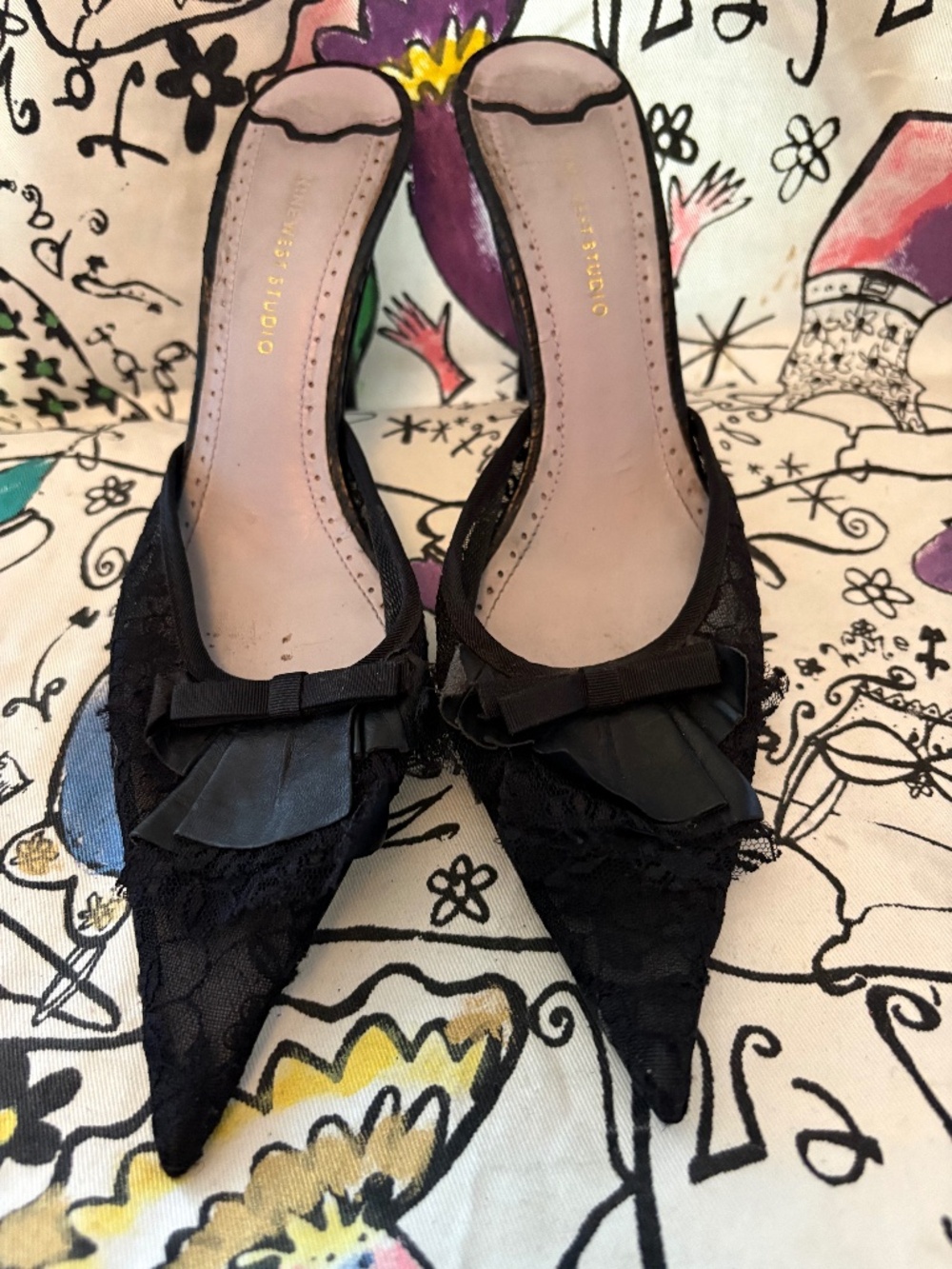 Nine West Studio vintage lace mules